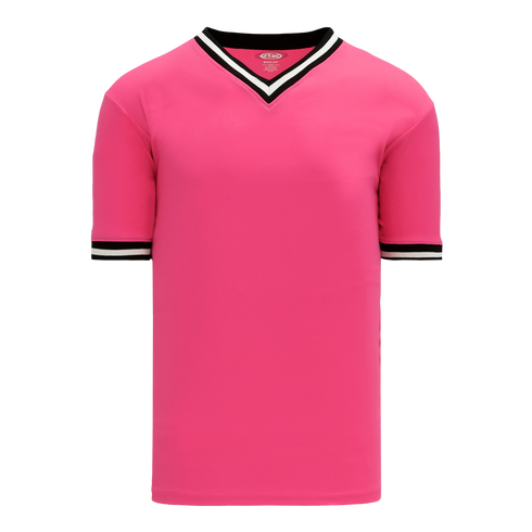 Athletic Knit V-Neck Baseball Jersey with Knitted Trim (BA1333)